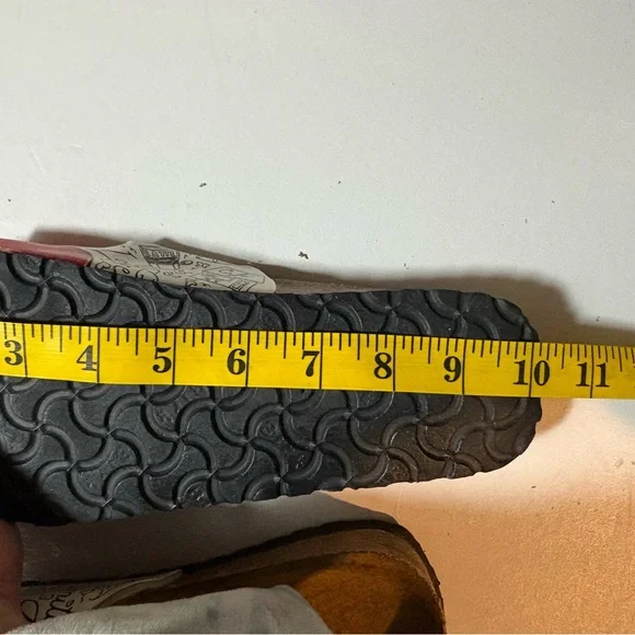 Amity Paris Love & Cafe Graphic Slides | Adjusted Contoured Footbed Birkenstocks - Picture 5 of 5